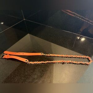 CHANEL Orange and Gold Chain Belt